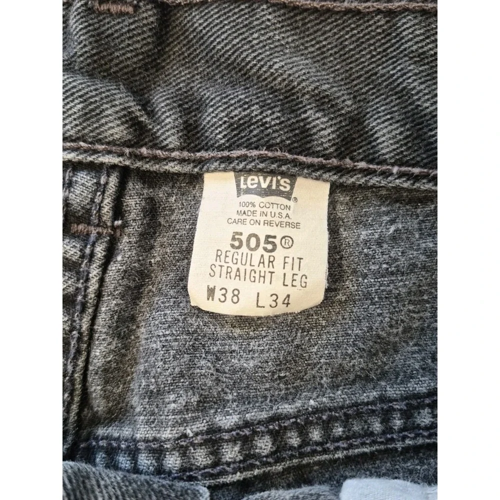 Vintage 2001 Levi's 505 Jeans Men's 38x34 Straight Leg Black Made In USA Y2K